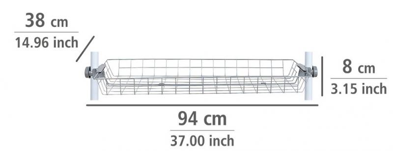 Wenko Hercules trådhylder 94 cm - 2 stk - Grå