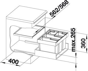 Blanco Flexon II 60/3 affaldssystem - 3 spande