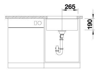 Outlet - Blanco Subline køkkenvask 500-U - Soft white