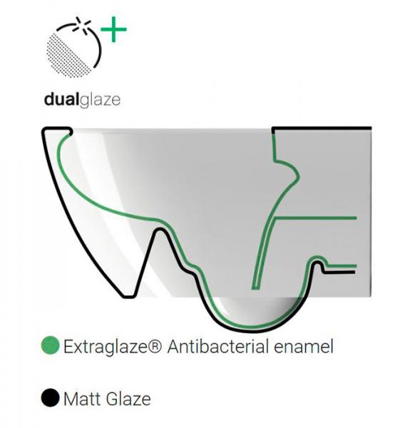 GSI Pura kompakt 50 væghængt toilet m/DualGlaze+ - Creta