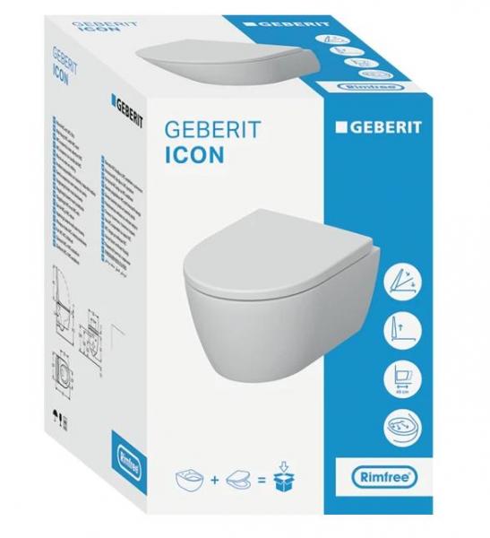 Geberit iCon kompakt væghængt toilet inkl. sæde - Mat hvid