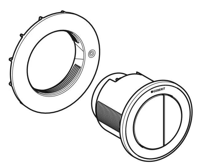 Geberit Omega10 Remote trykknap til pladevæg - Krom/mat krom