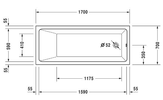 Duravit Vero Air rektangulært badekar 1700x700