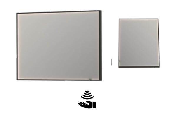 Sanibell Ink SP19 spejl m/lys, varme og sensor 120 x 80 cm - Børstet kobber