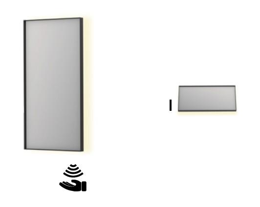 Sanibell Ink SP32 firkantet spejl m/backlight, varme og sensor 50 x 100 cm - Børstet kobber