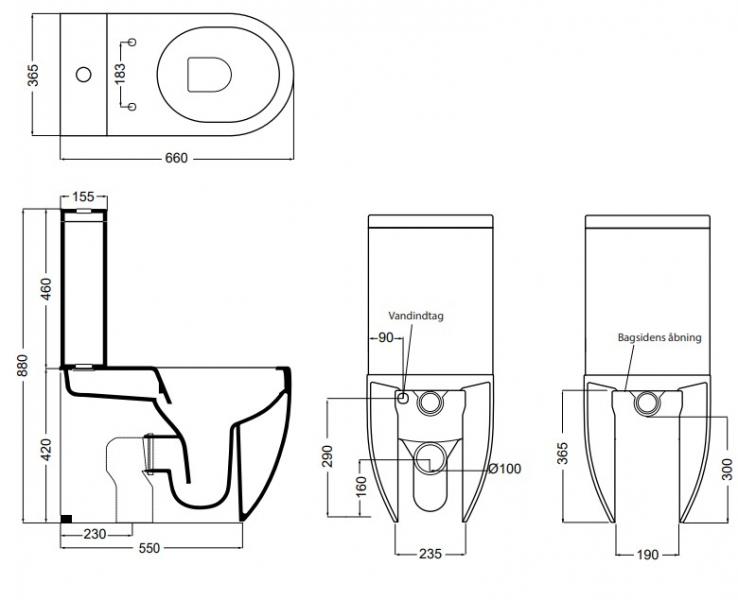 Lavabo Glomp rimless gulvstående toilet m/soft close sæde - Hvid
