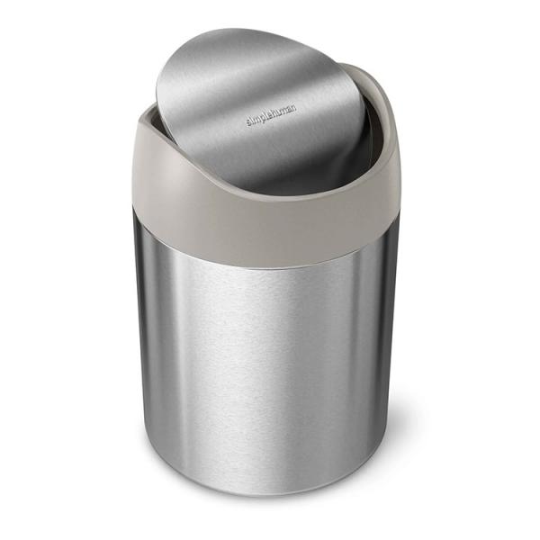 Simplehuman mini affaldsspand m/vippelåg - Børstet stål
