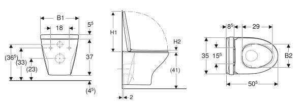 Ifö Spira 6265 Rimless toiletpakke inkl. sæde m/softslose, cisterne og kobber betjening