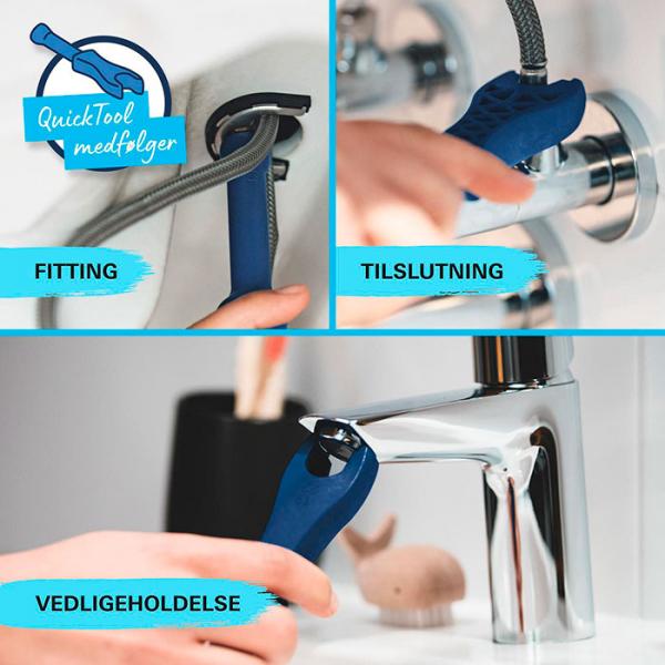 Grohe Start M håndvaskarmatur m/push-open bundventil - Mat sort