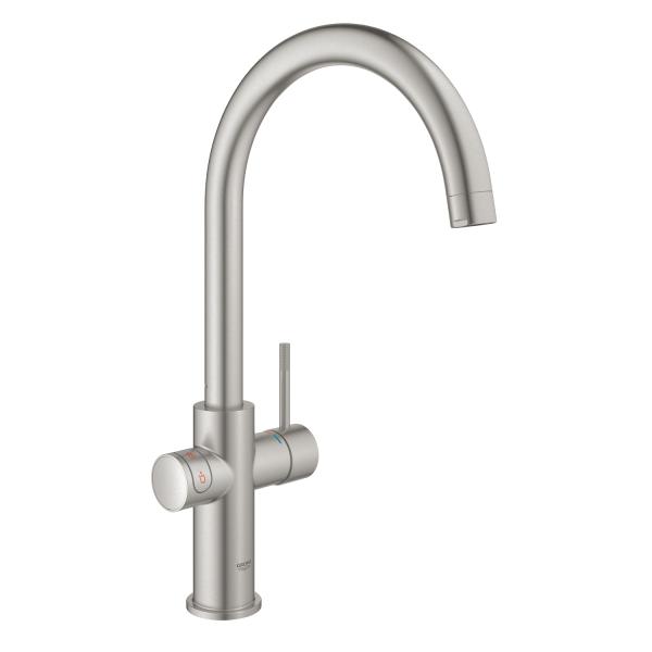 Grohe Red II Duo køkkenbatteri m/3L vandvarmer og C-tud - Supersteel