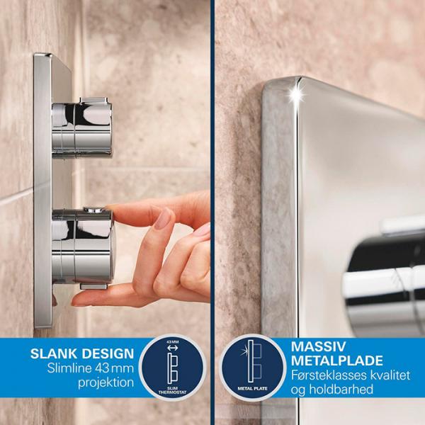 Grohe Quickfix Precision Cube 310 komplet brusesystem til indbygning - Krom