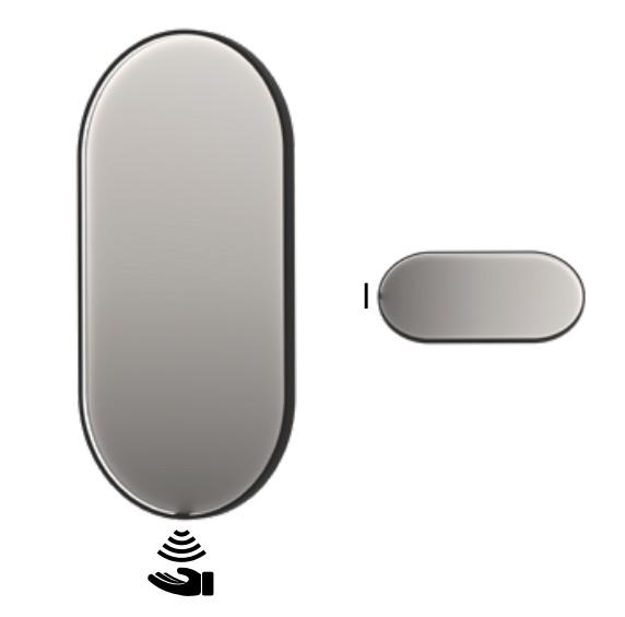 Sanibell Ink SP28 ovalt spejl m/lys, varme og sensor 40 x 80 cm - Børstet mat guld