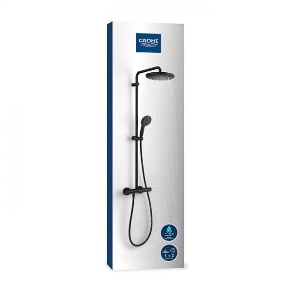 Grohe Vitalio Start 250 komplet brusesystem m/SmartSwitch - Mat sort